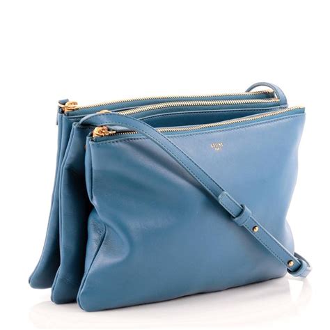 celine trio royal blue|CELINE Leather Trio Crossbody Bag Royal Blue .